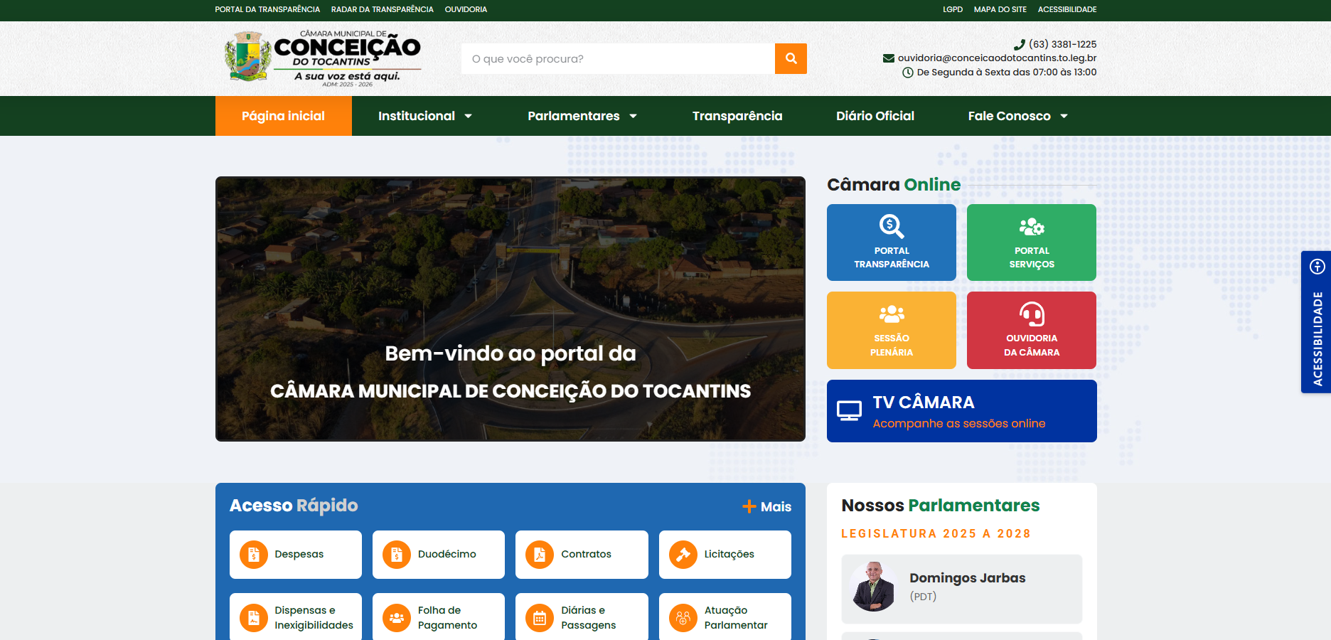 Portal de Transparência Câmara Municipal - Modelo Publixel