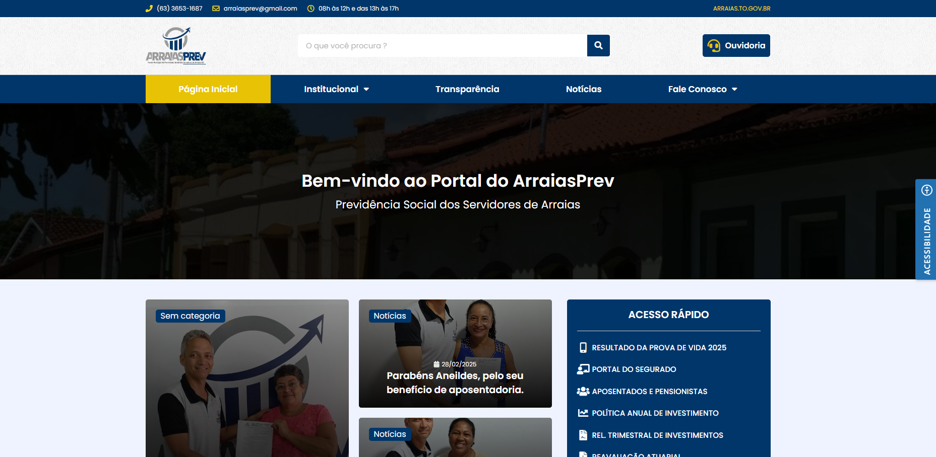 Portal de Transparência Instituto de Previdência - Modelo Publixel